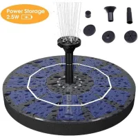 Bomba de fuente solar, bomba de fuente solar 2.5w con soporte de batería de 400mah para césped de jardín