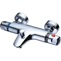 Mezclador termostático de ducha mezclador baño ducha cromado moderno, ducha termostática antivaho aparente con caño de llenado