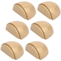 Lote de 6 topes para puertas - parada de puerta adhesiva de madera para suelo y parqué – tope de puerta adhesivo (haya natural)