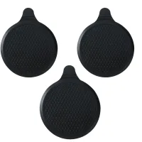 Juego de 3 tapones de silicona para desagüe de 18,5 cm de diámetro, para bañera, fregadero de cocina y baño, color negro.