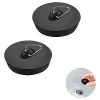 Tapón de desagüe, tapón de fregadero para desagüe, tapón de fregadero de goma con anilla para colgar, tapones universales 2 piezas