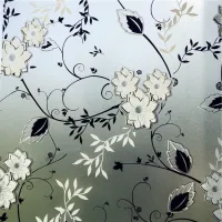 Lámina decorativa electrostática para ventanas con estampado floral, función opaca, pantalla de privacidad, 90x300 cm, para ventanas.