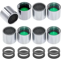 Juego de 8 aireadores de grifo m18: ahorradores de agua con sellos para cocinas y baños, compatibles con la mayoría de los grifos.