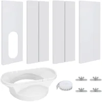 Kit de aire acondicionado portátil para ventana, juego de 4 topes ajustables para aire acondicionado móvil, kit de ventilación para ventana de aire ac