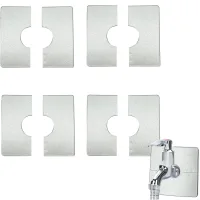Cubiertas para tuberías de ducha de 28 mm, 4 piezas, de plástico, cuadradas, ranuradas, para radiador, decorativas y extraíbles, plateadas, para gri