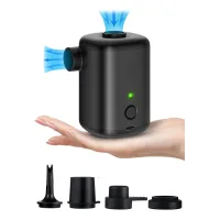 Inflador de colchón de aire, eléctrico recargable de 4000 mah, bomba portátil con 4 boquillas, bomba eléctrica para colchones.