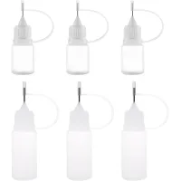 6 botellas de pipeta, botellas de plástico, botellas flexibles, botellas de pegamento vacías, botellas de precisión, 5 ml/10 ml