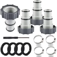 Juego de 4 adaptadores para manguera de piscina, adaptador a, adaptador para bombas intex, compatible con mangueras de piscina de 32 y 38 mm.