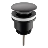Tapón de desagüe para baño con rebosadero, desagüe emergente para lavabo, color negro