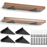 Juego de 4 soportes triangulares para estantes, soportes flotantes de hierro de 14 cm, soportes metálicos de pared para estanterías abiertas diy.