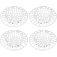 Juego de 4 coladores de plástico para fregaderos de cocina y baño - blanco