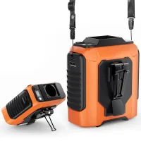 Ventilador de cintura portátil de 5 velocidades con clip, cinturón recargable, batería externa y luz led para actividades al aire libre, pesca y sende