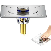 Tapón de ducha de 9,8-10 cm, apto para desagües, sifones y filtros. tapón de acero inoxidable extraíble para baños y cocinas.