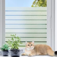 Película de privacidad para ventanas de vidrio esmerilado (200 x 60 cm) - revestimiento de ventanas no adhesivo - película decorativa para baño