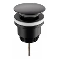 Tapón de desagüe emergente negro mate, tapón universal compatible con lavabos y bidés con o sin rebosadero