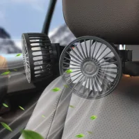 Ventilador de coche de doble cabezal, 5v, usb, 3 velocidades, rotación de 360°, para coches, camiones y suv