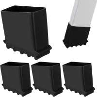 Patas de escalera antideslizantes negras, 4 unidades, de goma, universales, para escaleras de viga
