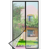 Mosquitera para puertas y ventanas, 100 x 200 cm – mosquitera de malla fina negra, cierre automático, se adapta a ventanas más grandes