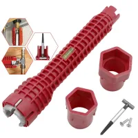Kit de llave 8 en 1 para plomería, tuberías de agua, grifo, instalador de fregadero