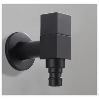 Grifo de jardín negro, grifo cuadrado de cobre de pared g1/2 para lavadora, balcón, lavabo, grifos de exterior, roscado