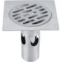 Rejilla de desagüe de ducha cuadrada antiolor de acero inoxidable grueso de 10 x 10 cm para cocina y baño
