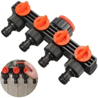 Distribuidor de agua de 4 vías, divisor de manguera, conector de manguera de jardín, conector en y, divisor de agua para grifo