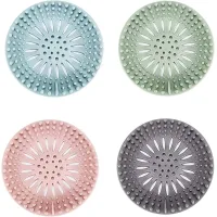 4 piezas de colector de cabello de drenaje, tapón de cabello de silicona duradero para cubierta de drenaje de ducha, bañera de baño, filtro de drenaje