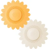 Tapones de drenaje (2 unidades), tapa de drenaje para ducha, tapones de drenaje con doble filtración, tapón de drenaje para bañera con forma de flor,