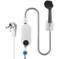 Mini calentador de agua eléctrico de 5500 w, calentador de agua eléctrico sin tanque de 220 v con pantalla digital lcd y botones táctiles