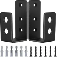 Soportes de cerradura de puerta de acero en forma de u, compatibles con tablas de 2x4, para reforzar puertas de granero, garaje y taller