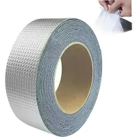 Cinta de butilo, cinta adhesiva impermeable de 50 mm x 5 m, tira de sellado de butilo de aluminio, cinta de butilo impermeable para goteras y grietas