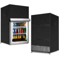 Cubierta para refrigerador exterior a prueba de polvo para proteger congeladores verticales/refrigeradores de bebidas, cubierta compacta de 0,9 m³