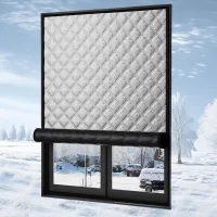 Lámina aislante para ventanas, 120 x 90 cm, color gris, resistente al viento y al sonido, con aislamiento térmico, ideal para invierno, sin necesidad