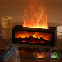 Difusor eléctrico de aceites esenciales, 7 llamas de colores, humidificador para dormitorio, apagado automático sin agua, difusor de fragancias para a