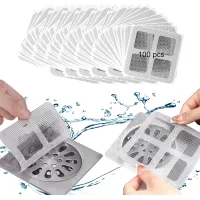100 pegatinas desechables para desagües de ducha, protección de desagües, filtros de fregadero, colectores y filtros de malla