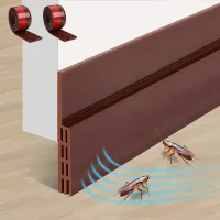 (2 piezas) tiras inferiores aislantes para puertas, 2 burletes aislantes para puertas, sello de marco de puerta recortable, apto para insonorización y