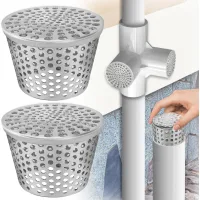 (110 mm) 2 filtros de canalón de acero inoxidable, mallas para canalones, protectores de hojas, canalones para desagües de techos planos