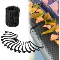 Malla para canalones (600 x 16 mm), 6 m de largo, de plástico, para hojas, 16 cm de ancho, práctica, negra, unisex para adultos