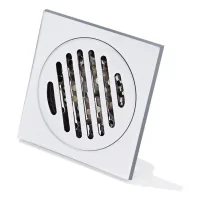 Rejilla de ducha antipelo, desagüe de suelo grueso de acero inoxidable, desagüe cuadrado antiolores para baño, 100 x 100 mm