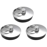Juego de 3 tapones de goma para fregadero con anillo, 35 mm, duraderos, fáciles de limpiar, para bañera, cocina y baño.