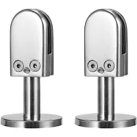 Abrazaderas de vidrio para escaleras, 2 piezas, 6-8 mm, de acero inoxidable 304, para barandillas, con columna de soporte inferior, ajustables, para m