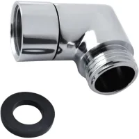 Adaptador de cabezal de ducha de 90° - codo para cabezal de ducha - adaptador para manguera de ducha - con junta de goma - plateado