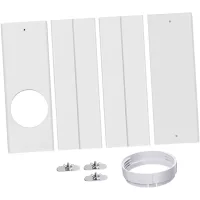 Sello universal para aires acondicionados, kit portátil para aire acondicionado de ventana con paneles de sellado telescópicos ajustables, kit de vent