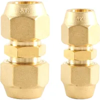 Conector de extensión de tubería de cobre de 2 piezas con doble boquilla, 1/4 y 3/8, conector intermedio doble, para extensión de manguera de aire a