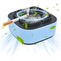 Cenicero sin humo, cenicero purificador, succión iónica negativa envolvente de 360 grados, función de temporizador de apagado automático, para el hoga