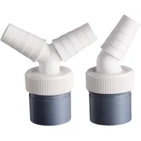 Adaptador en y de 2 piezas para desagüe de lavadora con doble conexión para secadora y boquilla de entrada de 18-24 mm