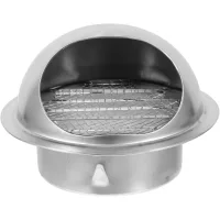 Tapa de ventilación de pared redonda de acero inoxidable de 13,8 x 13,8 x 9,5 cm para ventilación de salida de chimenea a prueba de lluvia para cocina