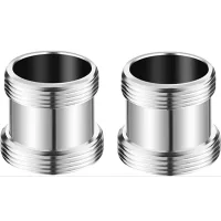Paquete de 2 adaptadores de grifo macho a macho – adaptador de latón con rosca macho de 24 mm a 22 mm para cocina y baño – conector