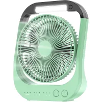 Ventilador usb, batería recargable de 10000 mah, 4 velocidades, ventilador de camping de 8, giro de 180°, luz led, temporizador