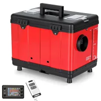 5 kw 12/24 v dc 220-240 v ac calefactor diesel portátil en maletín, calefactor de aire diesel, depósito 5 l, lcd + mando para coche camión